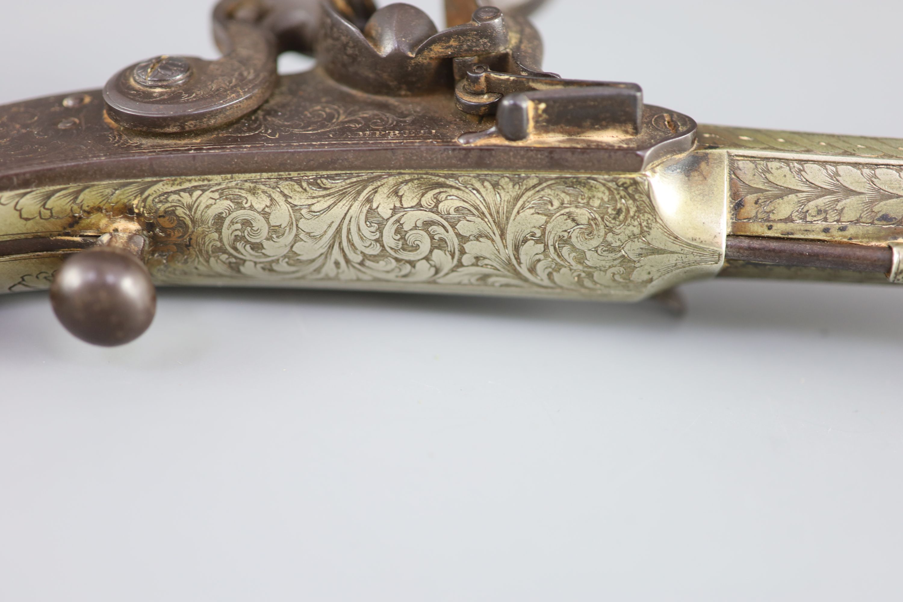 A good Scottish all-metal flintlock belt pistol c.1830, 24cm long